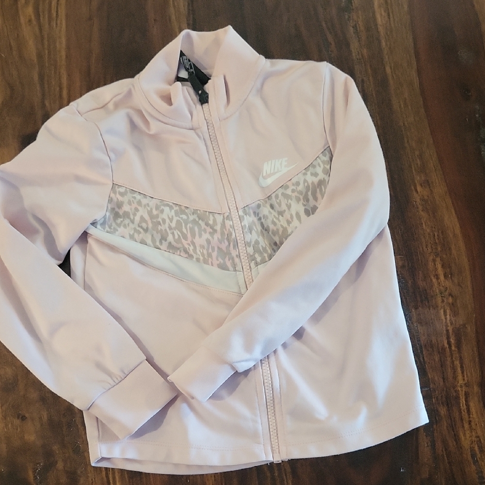 Nike Pastel Pink Jacket with Animal Print Sz 6 L Great Cond